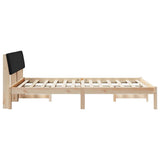 Bed frame Brown and black 140 x 190 cm Solid pine wood 878686