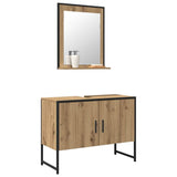 Bathroom Furniture Set with Storage 2 pcs Brown 80 x 33 x 60 cm 3334332