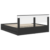 Bed Frame with Drawer Black 180 x 200 cm Engineer Wood 3410680