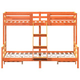 Bunk Bed without Mattress 90x200/140x200 cm Wax Brown Solid Wood 3207176