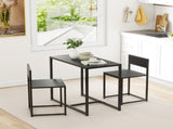 Dining Table and Chairs Set 2, Dining Room Sets, Rectangular Space Saving Table and 2 Chairs for T3398P344253