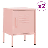 Nightstands 2 pcs Pink 35x35x51 cm Steel 3095209
