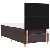 Box Spring Bed with Headboard Dark brown 100 x 200 cm Fabric 3339598