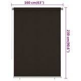 Outdoor Roller Blind 160x230 cm Brown HDPE 312983