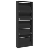 Shoe Cabinet with Mirror 5-Layer Black 63x17x169.5 cm 3228280