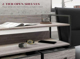 Rustic Chest of Five Fabric Drawers - Grey Wood Effect T3398P330539