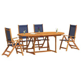5 Piece Garden Dining Set Solid Wood Acacia and Textilene 3279300