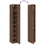 Slim Storage Cabinet Brown Oak 30x42.5x225 cm Engineered Wood 3281265