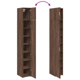 Slim Storage Cabinet Brown Oak 30x42.5x225 cm Engineered Wood 3281265