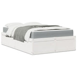 Bed with Mattress White 120x200 cm Solid Wood Pine 3281938