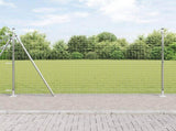 Fence Post with Concrete Base 26 pcs Silver Powder-Coated Steel 3350267