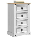 Bedside Table Corona White 53 x 39 x 84 cm Solid Pine Wood 42021190