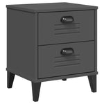 ZNTS Bedside Cabinet VIKEN Anthracite Grey Engineered Wood 374910