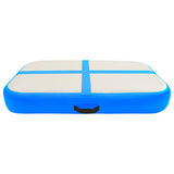 Inflatable Gymnastics Mat with Pump 60x100x15 cm PVC Blue 92653
