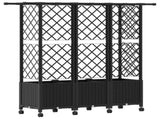 Raised Bed with Trellis and Roof Black 163.5 x 40 x 142 cm PP 3423125
