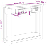 Console Table Natural 90 x 30 x 80 cm Solid Teak Wood 42024245