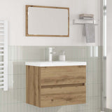 Bathroom Furniture Set 3 pcs Black Oak Engineered Wood 3393505