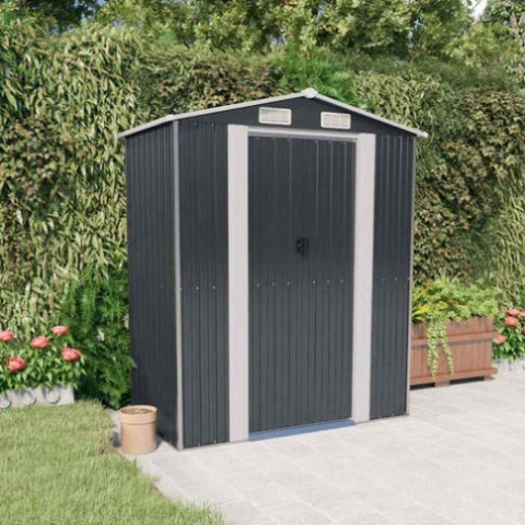 Garden Shed Anthracite 192x108x223 cm Galvanised Steel 319271