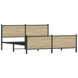 Metal Bed Frame without Mattress Sonoma Oak 183x213 cm 3301365