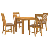 Dining Set 5 pcs Grey Solid Oak Wood 3430338