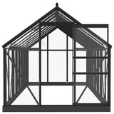 ZNTS Glass Greenhouse Anthracite 155x395.5x191 cm Aluminium 3082336