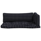 Pallet Cushions 3 pcs Black Check Pattern Oxford Fabric 360960