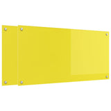 Kitchen Backsplash 2 pcs Yellow 100 x 50 cm Tempered Glass 3415480
