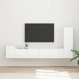 TV Cabinet Set 3 pcs High Gloss White Engineered Wood 3409019