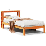 Bed Frame without Mattress Wax Brown 100x200 cm Solid Wood Pine 3306063