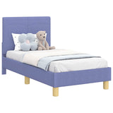 Toddler Bed Frame with Headboard Jeans Blue 70 x 140 cm Fabric 42010983