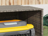 Robot Mower Garage Grey 86x90x52/57 cm Poly Rattan 365406