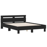 Bed Frame with LED without Mattress Black 140x190 cm 3207561