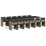 Garden Dining Set Grey PE rattan Large 12-seater Foldable 3211124
