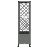 Raised Bed with Trellis and Roof Light Grey 163.5 x 40 x 142 cm 3423127