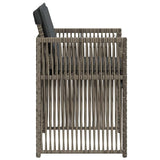 Garden Chairs with Cushions 4 pcs Grey Poly Rattan 364968
