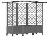 Raised Bed with Trellis and Roof Light Grey 163 x 40 x 144 cm 3423111