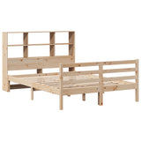 ZNTS Bookcase Bed without Mattress 140x200 cm Solid Wood Pine 3321899