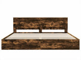 Bed Frame with Drawer Smoked Oak 180 x 200 cm Engineer Wood 3409437