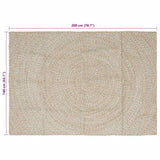 Area Rugs Natural and White 140 x 200 cm Jute 42010605