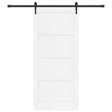Sliding Door ORKDAL 93 x 211 cm Engineered Wood White and Black 3450274