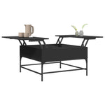 ZNTS Coffee Table Black 80x80x45 cm Engineered Wood and Metal 845401