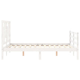 Bed Frame without Mattress White 140x200 cm Solid Wood 3194962