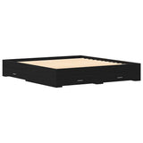 Bed Frame with Drawers Black oak 180 x 200 cm Engineered wood 3333962
