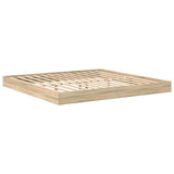 Bookcase Bed with Shelf Sonoma oak 180 x 200 cm Engineered wood 3335745