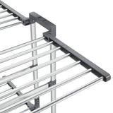 3-Tier Laundry Drying Rack with Wheels Silver 60x70x129 cm 344376