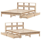 Bookcase Bed without Mattress 160x200 cm Solid Wood Pine 3309803