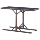 Dining Set Brown Poly rattan, powder-coated steel, glass Medium 3072451