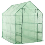 ZNTS Walk-in Greenhouse with 12 Shelves Steel 143x214x196 cm 46913