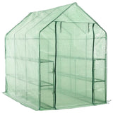 ZNTS Walk-in Greenhouse with 12 Shelves Steel 143x214x196 cm 46913