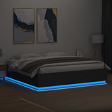 Bed Frame with LED without Mattress Black 200x200 cm 3209584